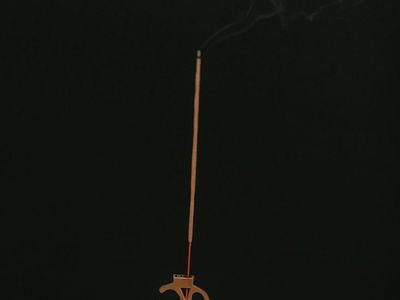 Close up of incense smoke in studio